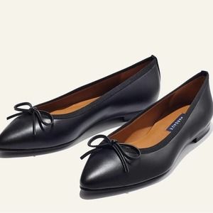 NEW Margaux The Pointe Black Nappa Leather Flats Size 37